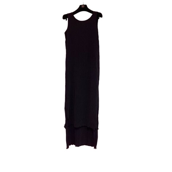 S. Ryan Designs Women's Black Creped Sleeveless Silk Midi Dress Size Small - Picture 3 of 9